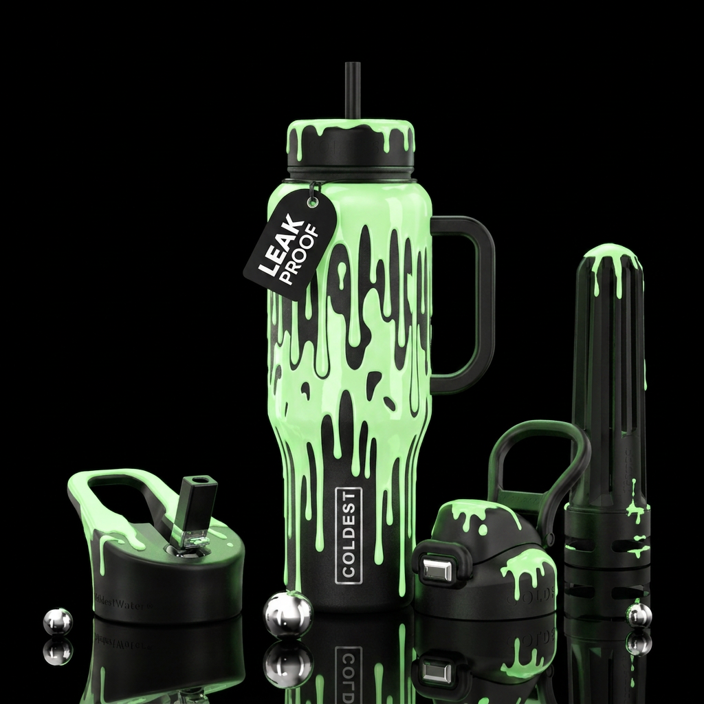 Glowie cauldron water bottle design