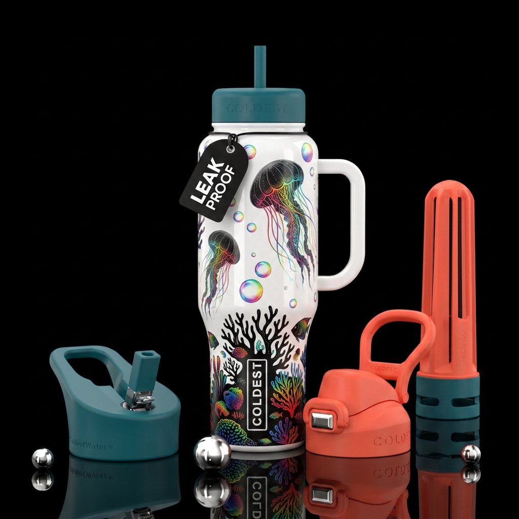 Jellyfish reef water bottle design