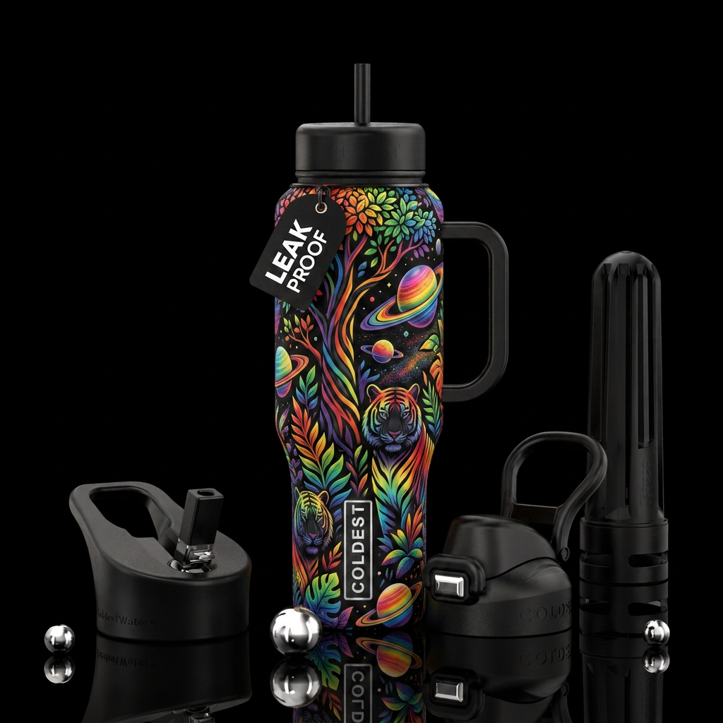 Celestial safari water bottle design