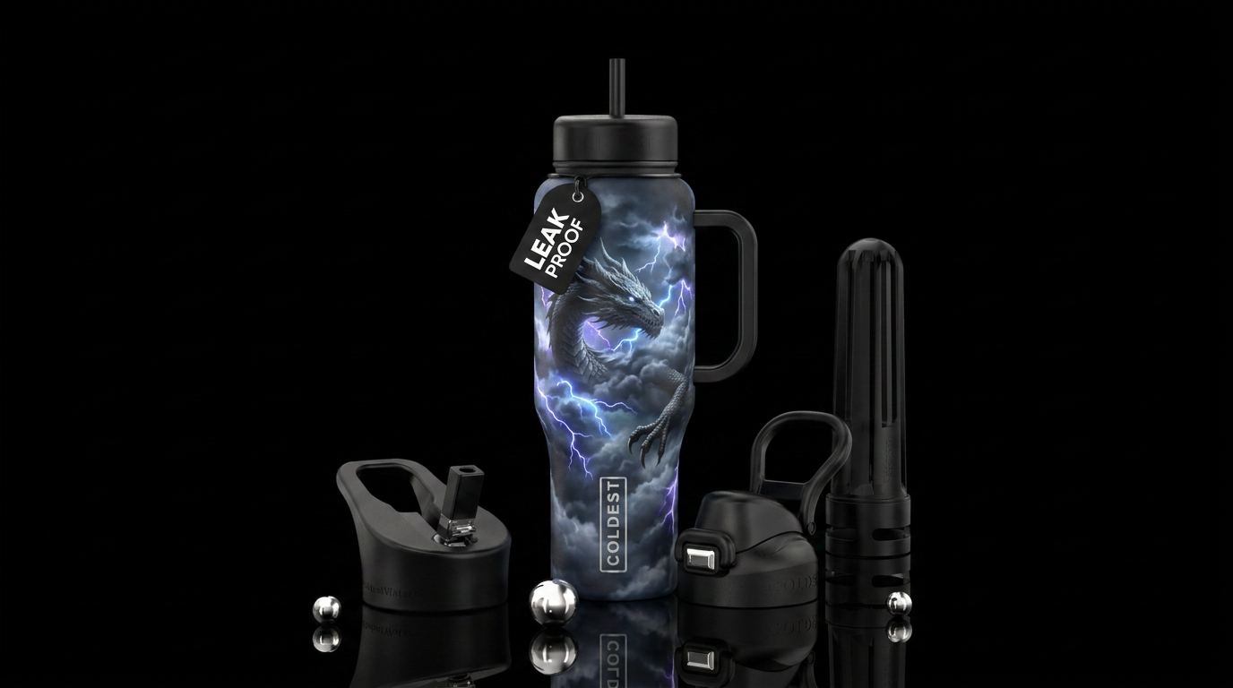 Storm clouds electric bright lightning and a reali... water bottle design