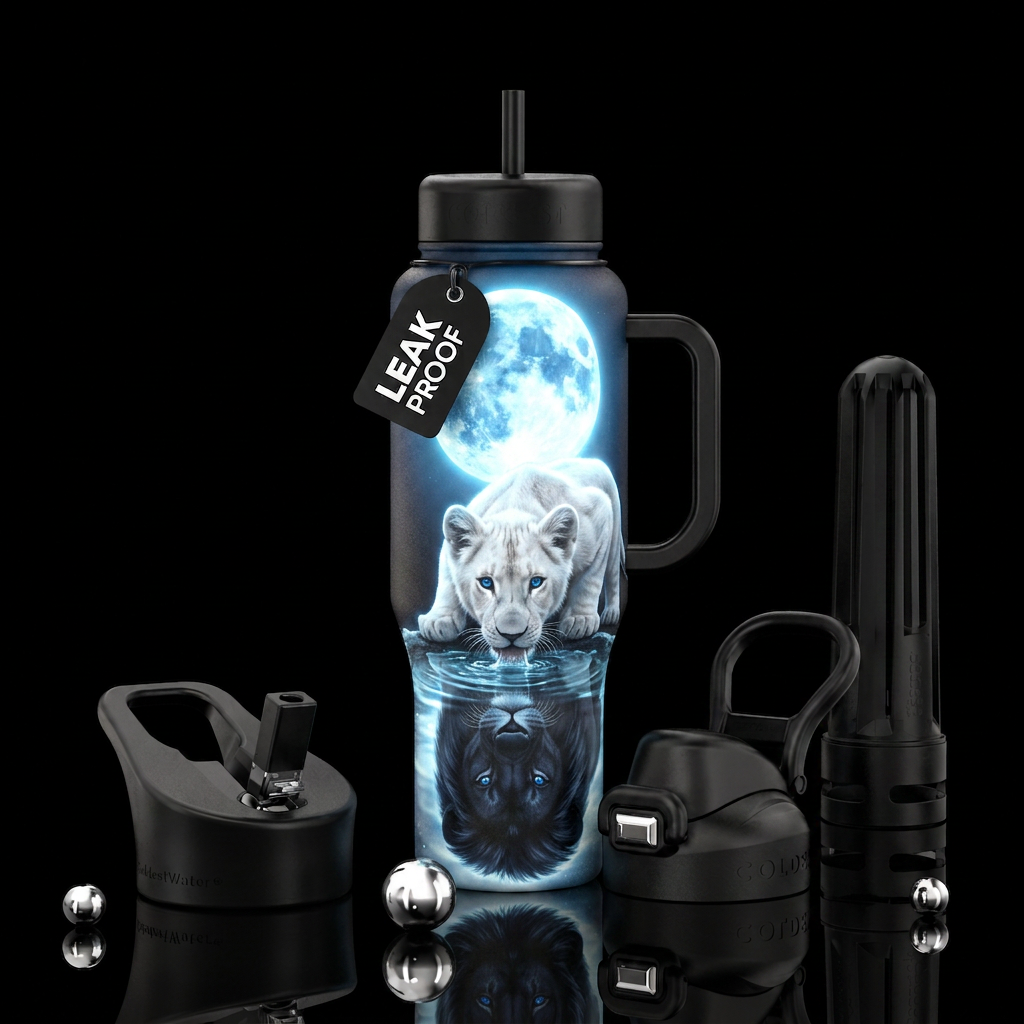 Lunar reflection or spirit of the moon water bottle design