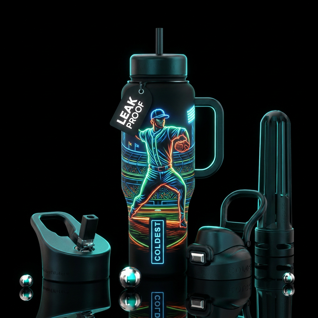 Glowie baseball water bottle design