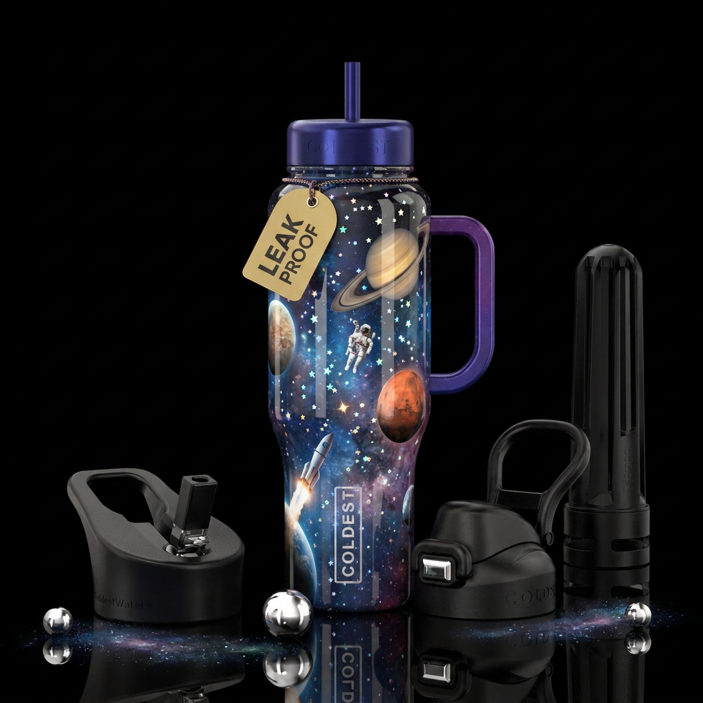 Space cosmic colors holographic stars holographic ... water bottle design