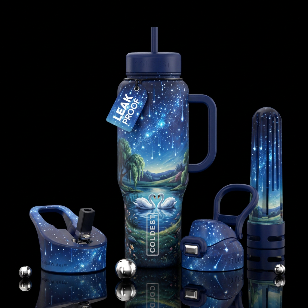 Enchanted lake water bottle design