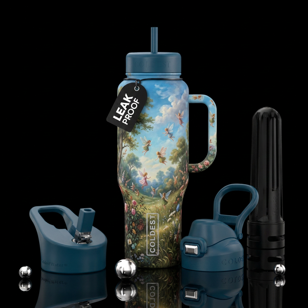 Secret woodland bloom water bottle design