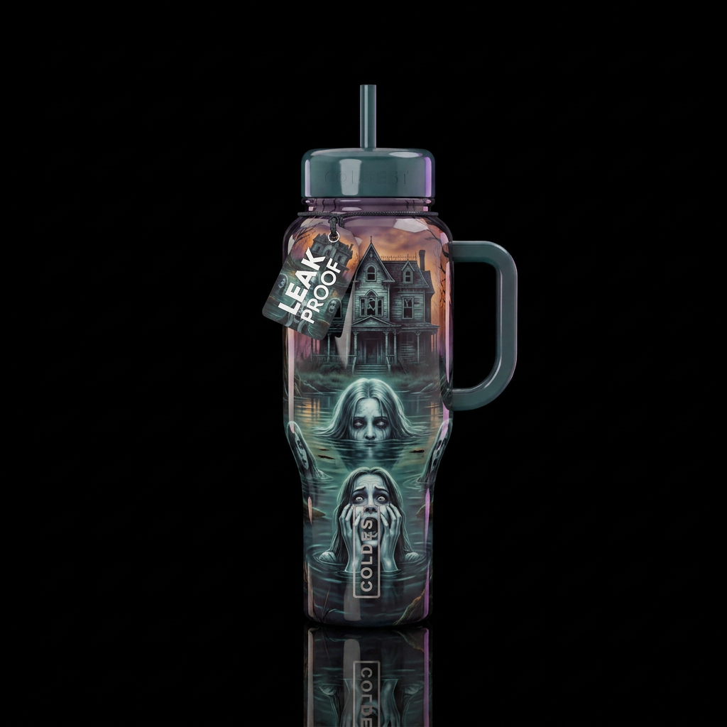 House of horror water bottle design