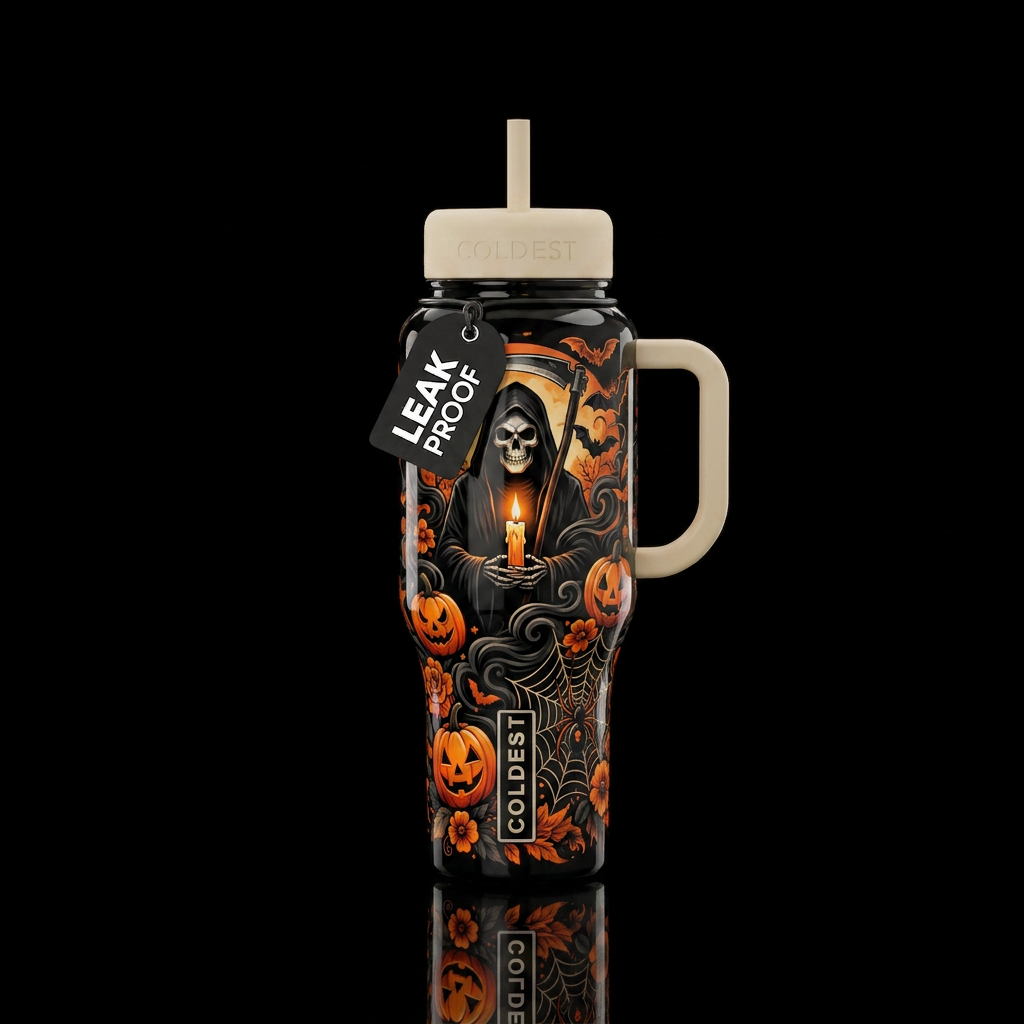 Shadows of October water bottle design