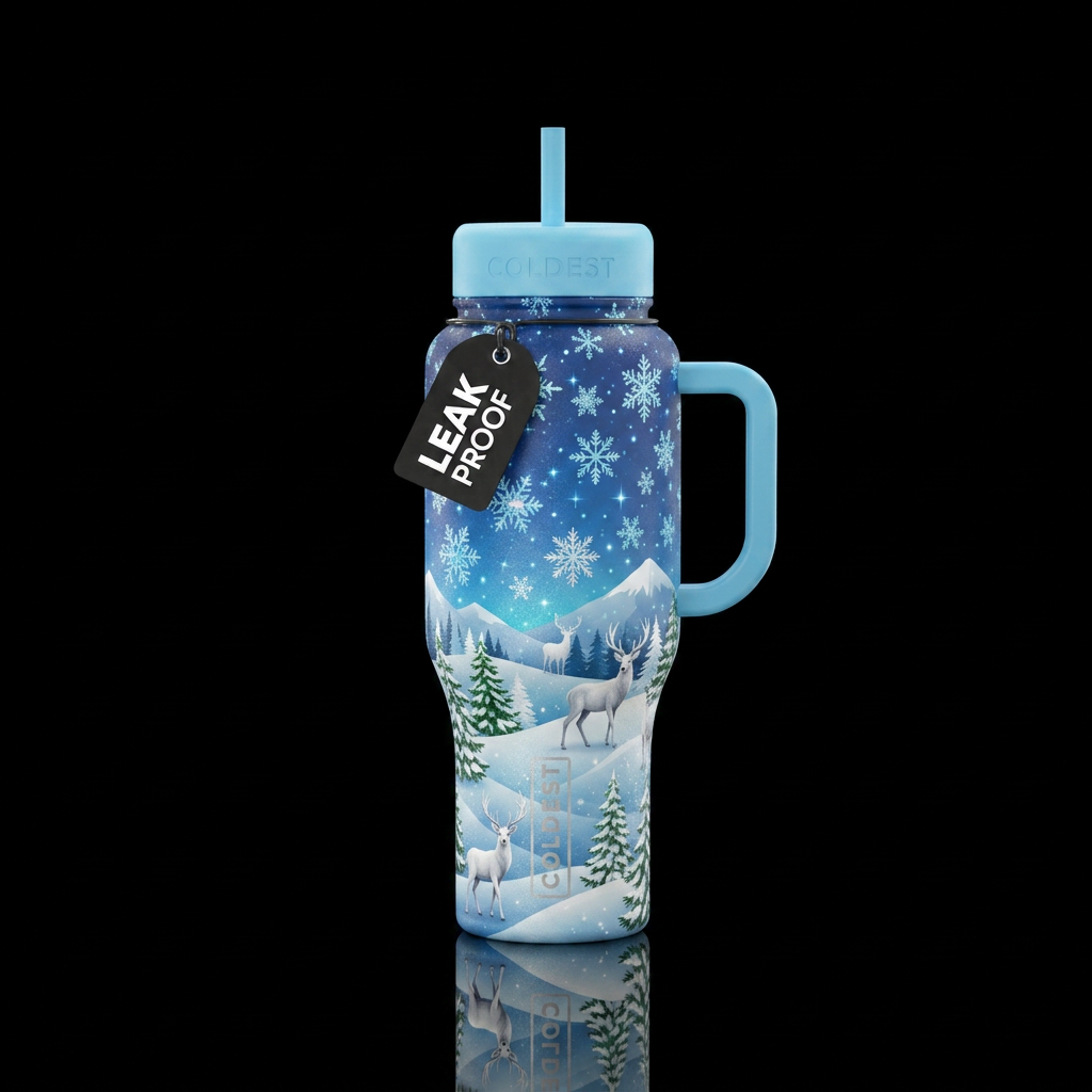 Arctic meadow water bottle design