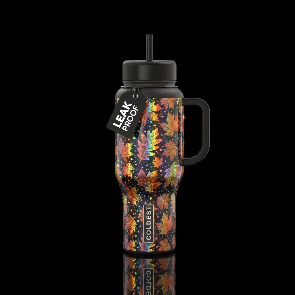 Moonlit fall water bottle design