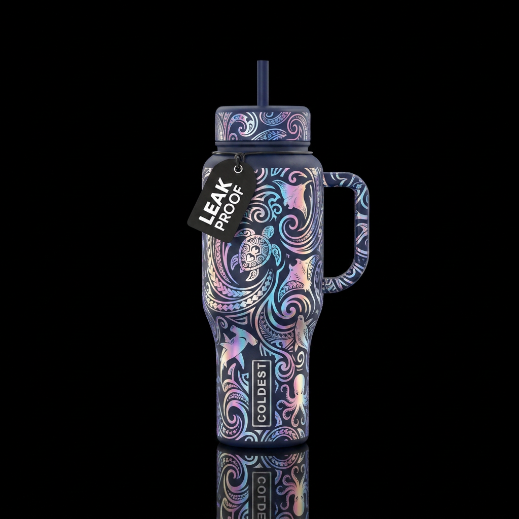 Moonlit sea water bottle design