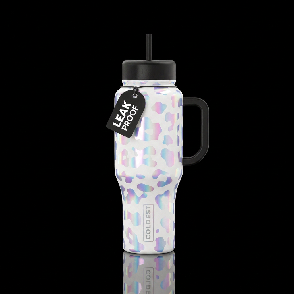 Moonlit tortoiseshell water bottle design