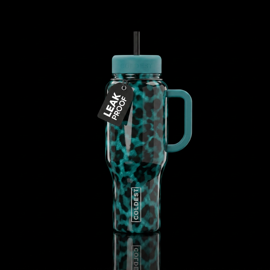 Blue tortoiseshell water bottle design