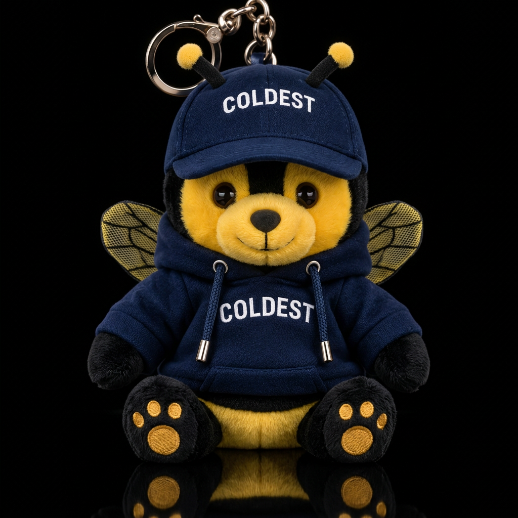 Realistic cute bumblebee plushy water bottle design