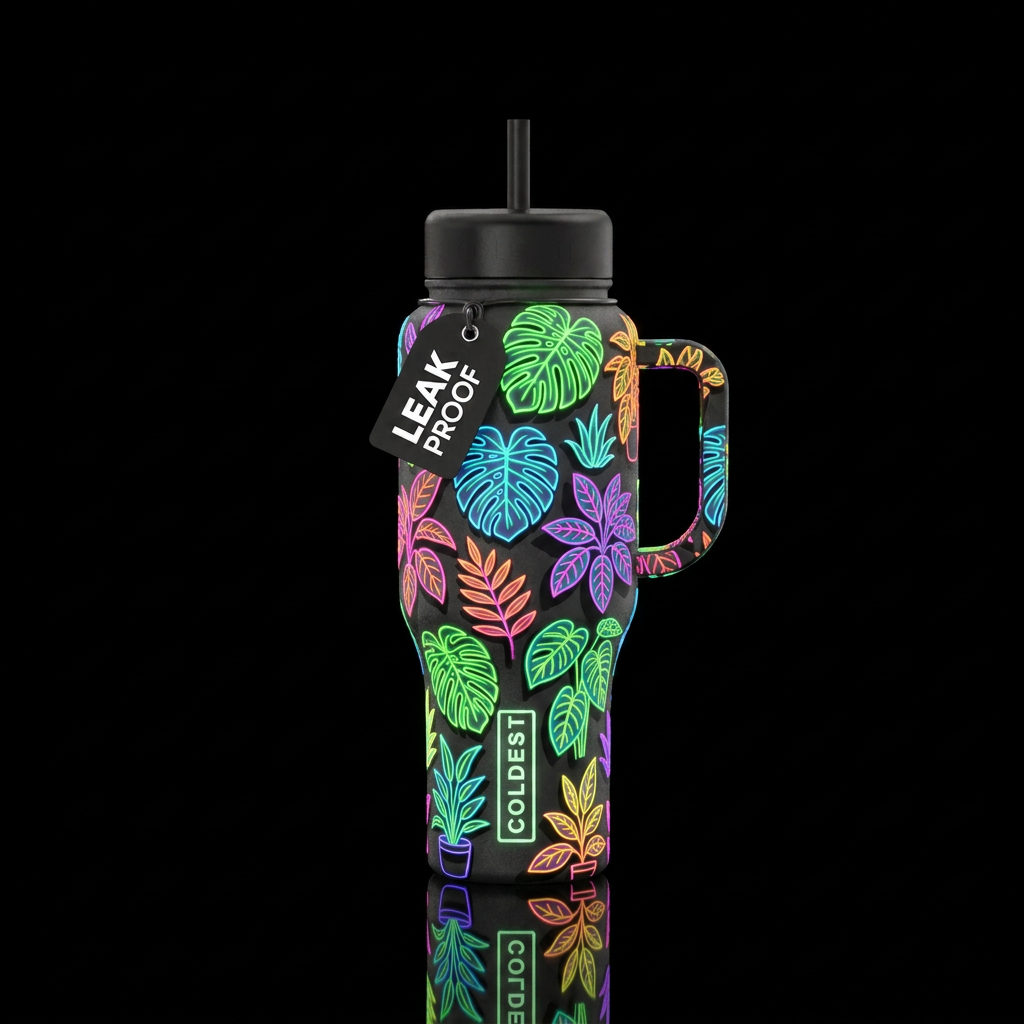 Glowie plants water bottle design