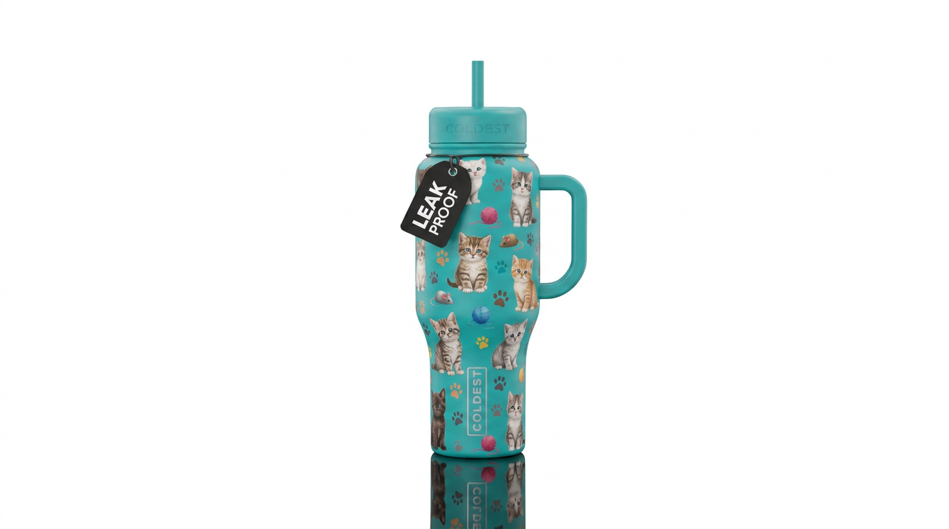 Baby kitty water bottle design