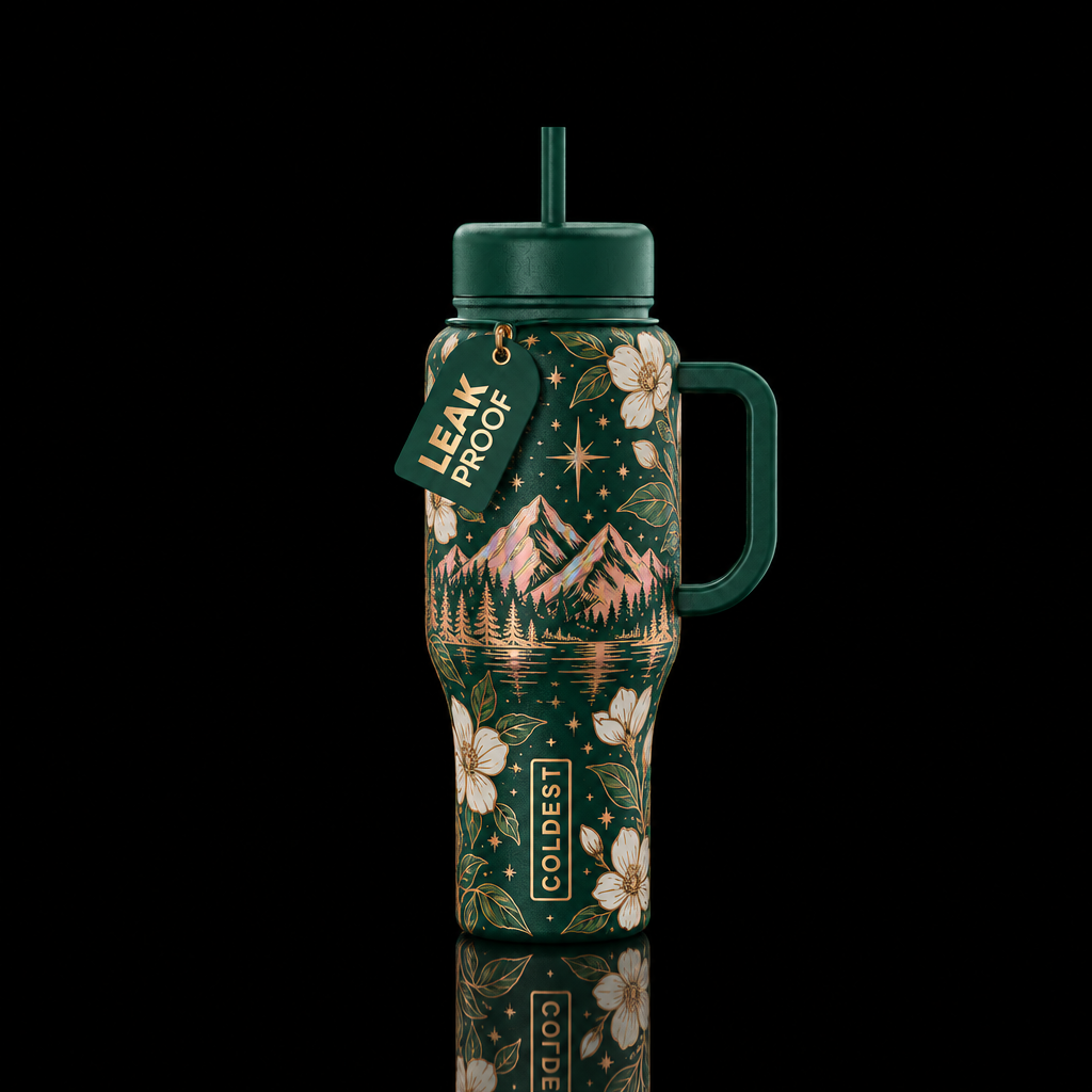 Enchanted wilderness water bottle design