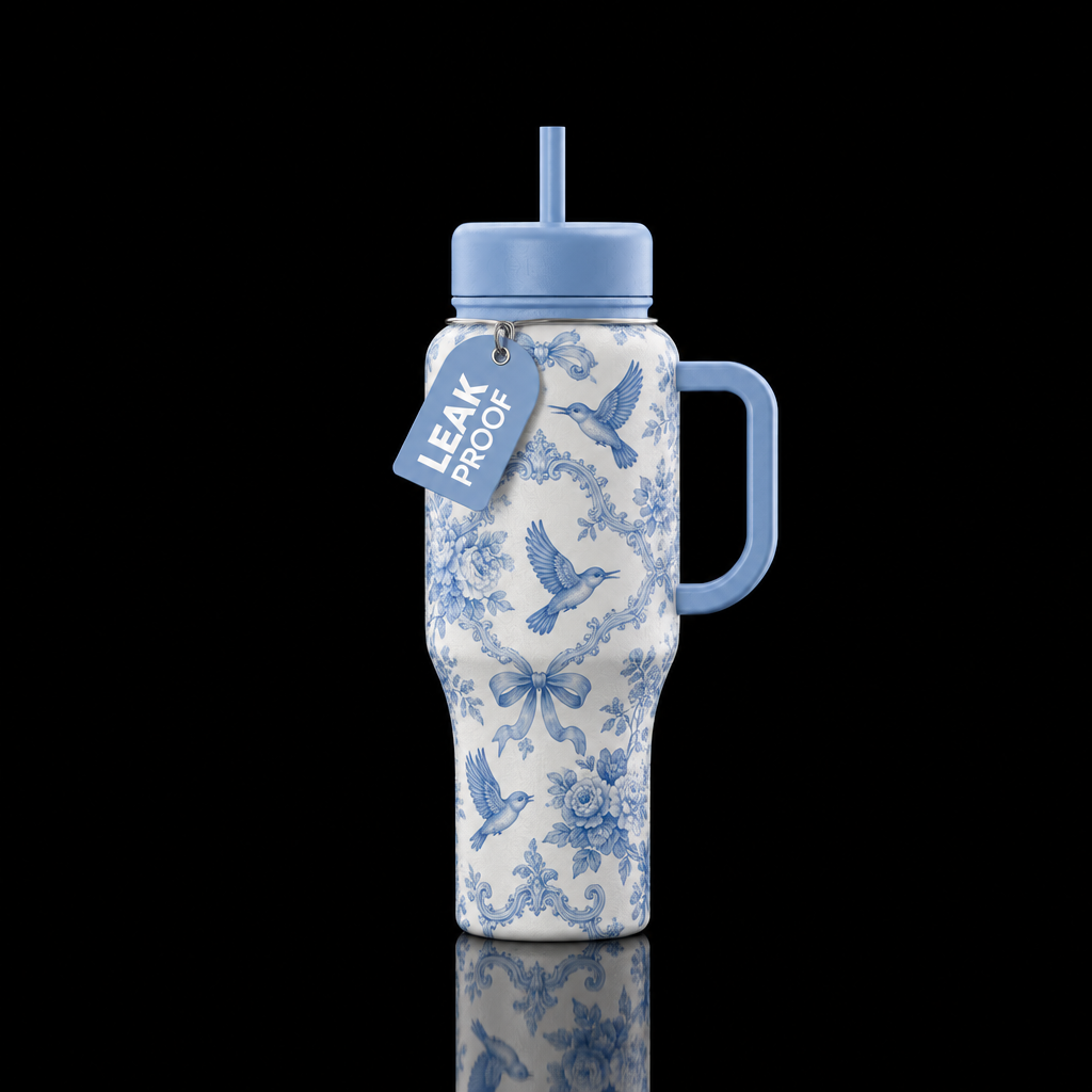 Bluebell meadow water bottle design