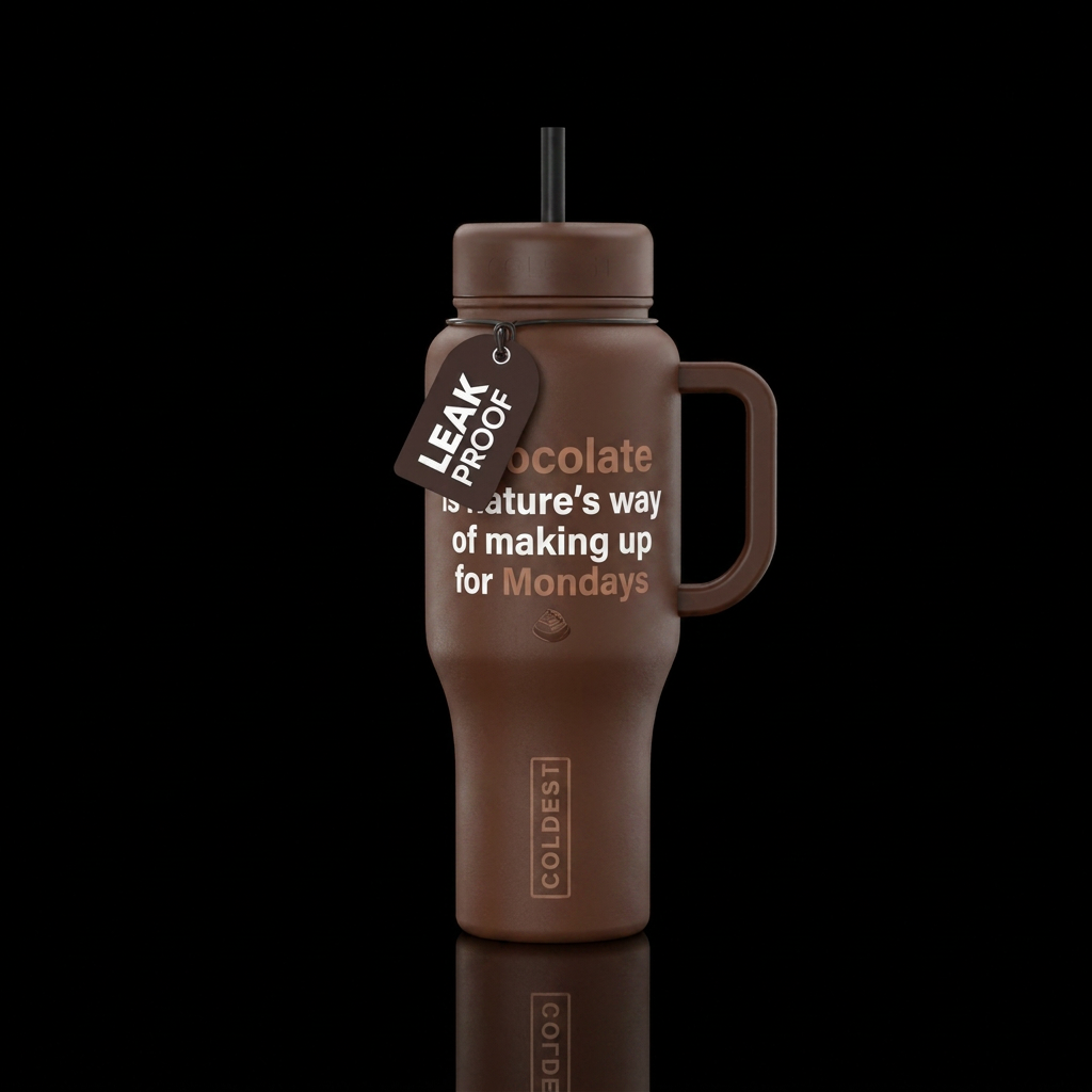 Chocolate is nature's way of making up for Mondays water bottle design