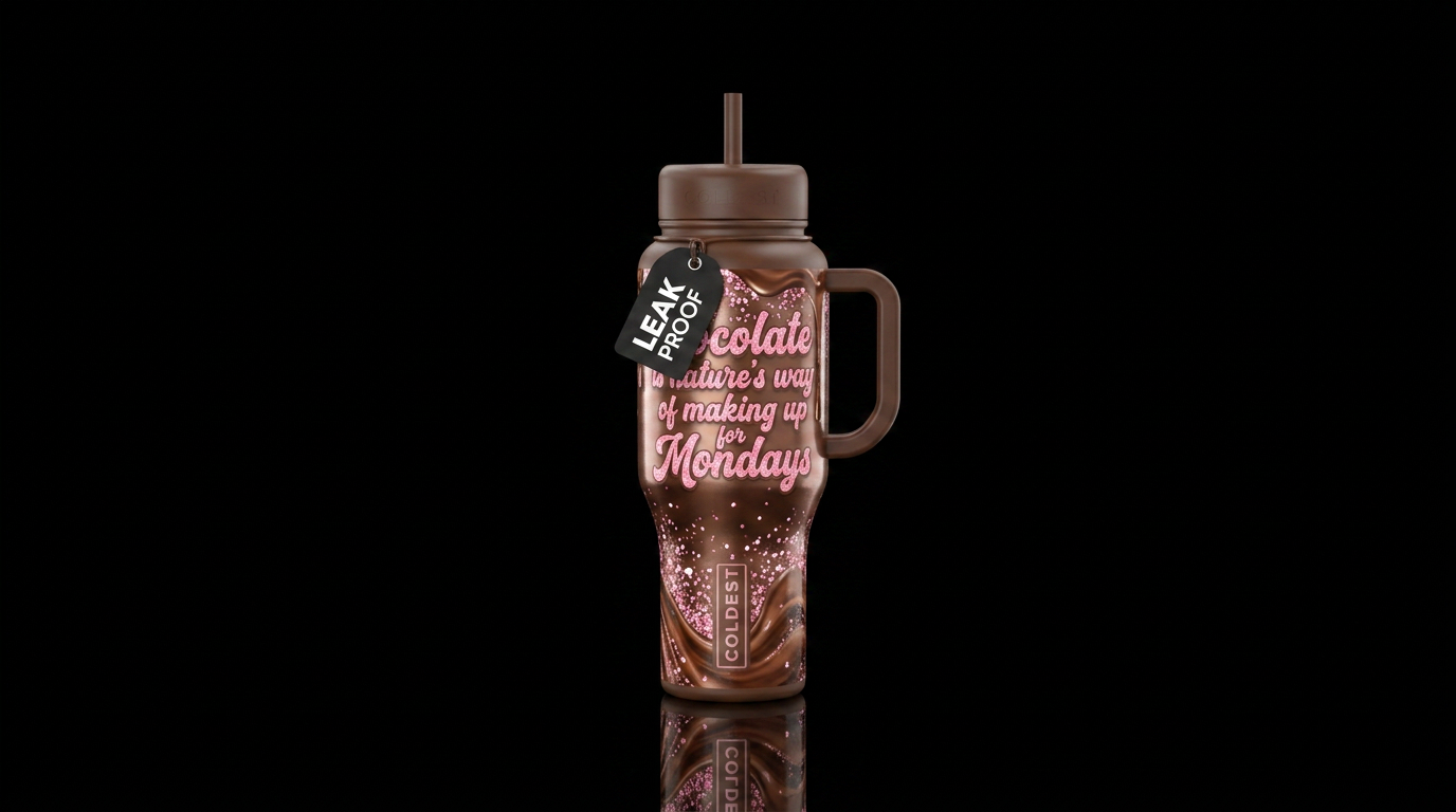 Chocolate is nature's way of making up for Mondays... water bottle design