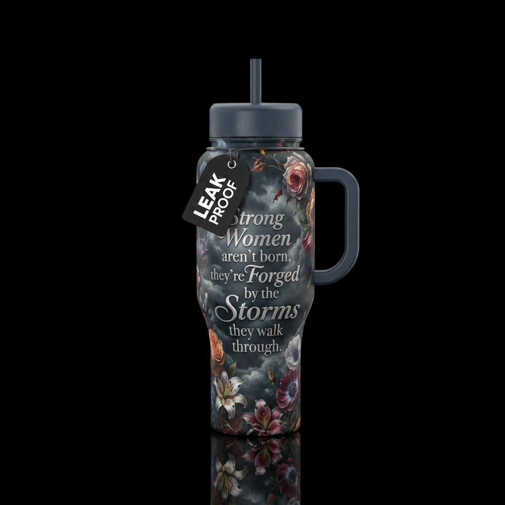 Epic Stormy background with tattered yet beautiful... water bottle design