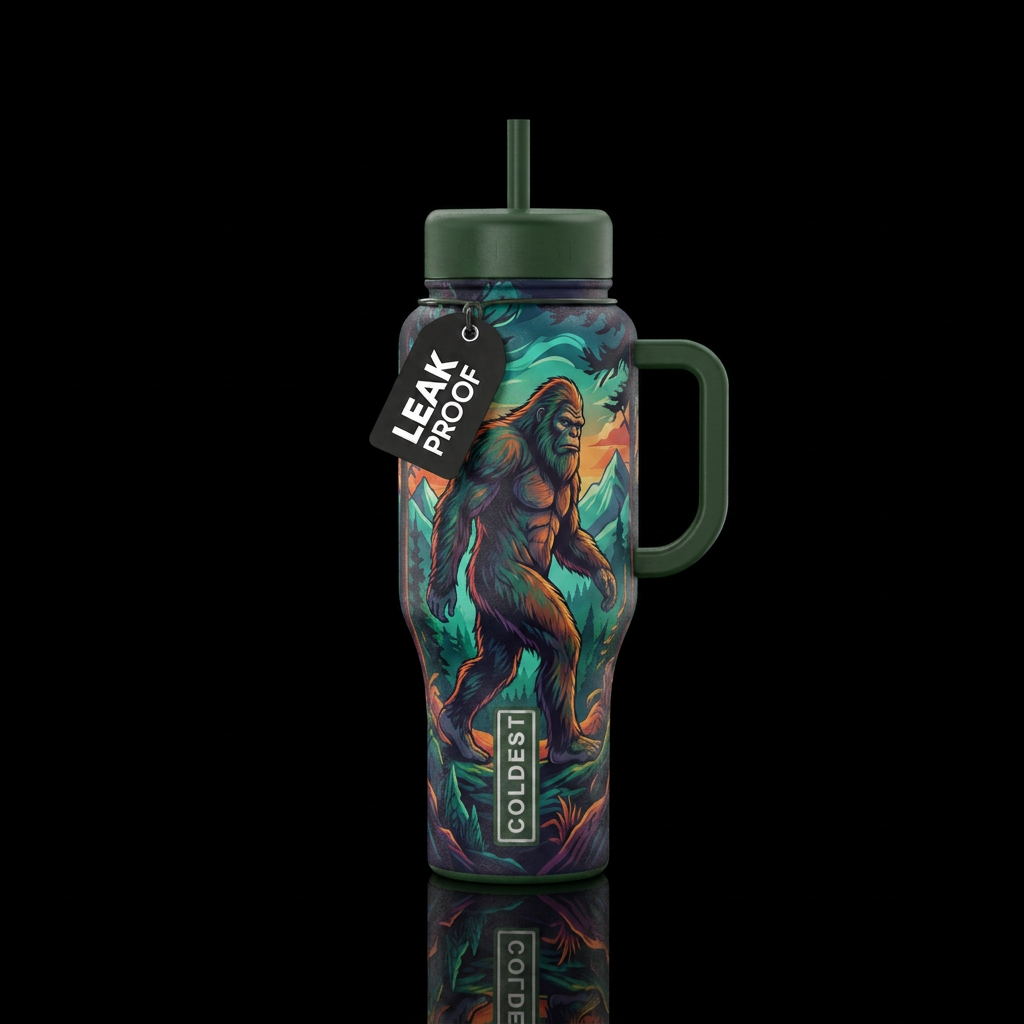 Bigfoot water bottle design