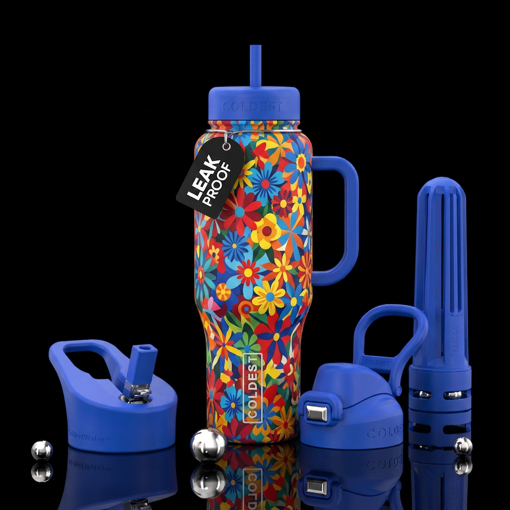 Crazy flower water bottle design