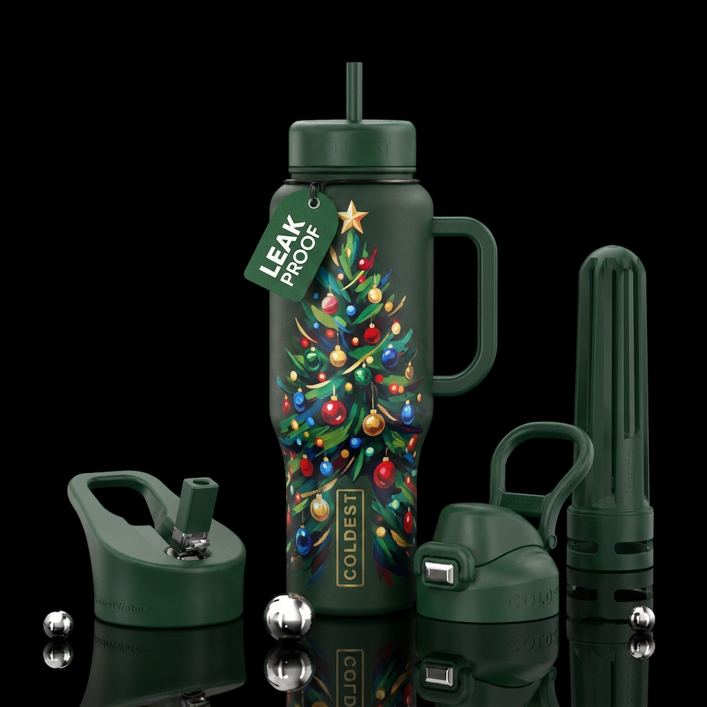 Oh Christmas Tree water bottle design