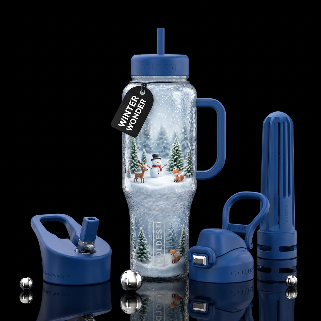 Snow Globe water bottle design