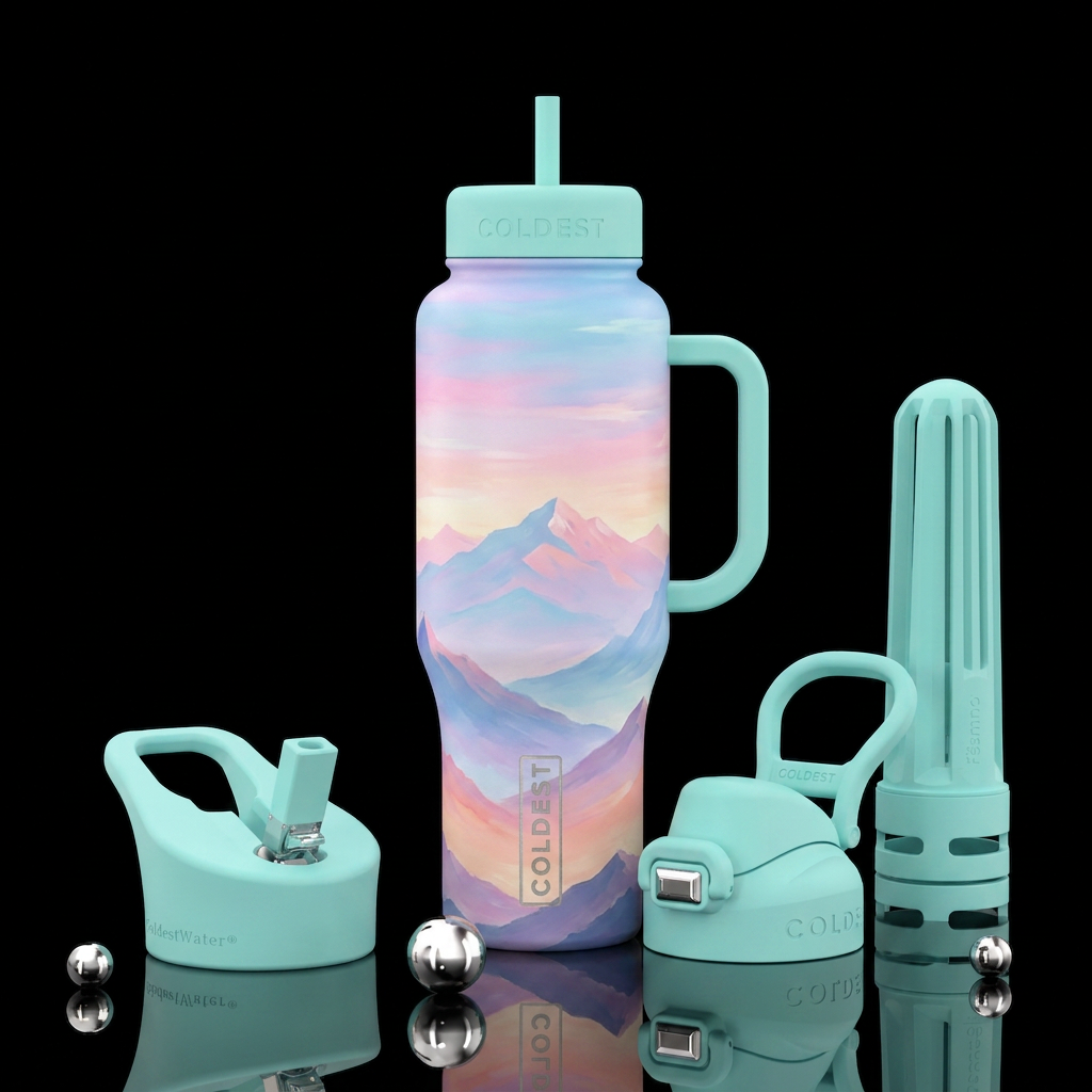 Pastel Skies water bottle design