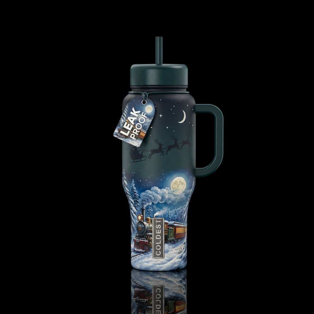 Silent Night water bottle design
