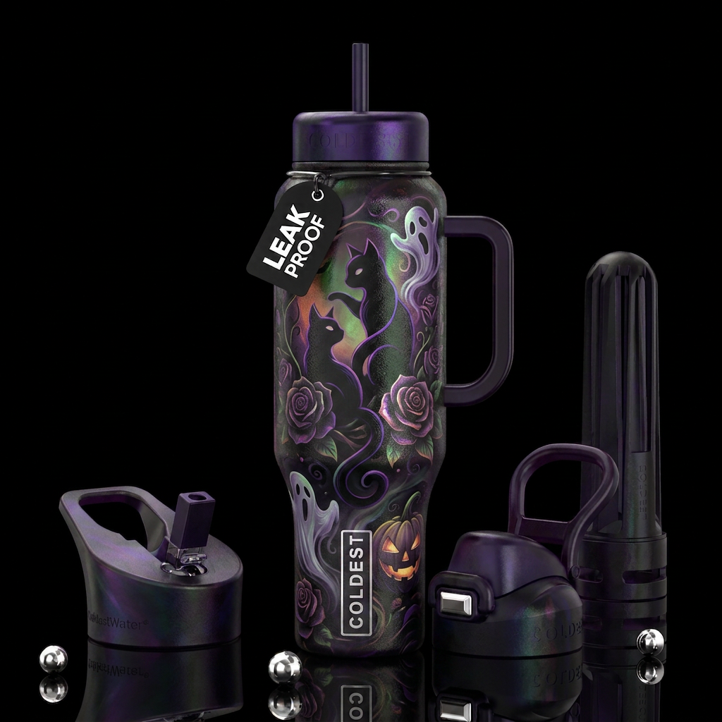 Halloween lovers dream, funny, scary, beautiul, fa... water bottle design