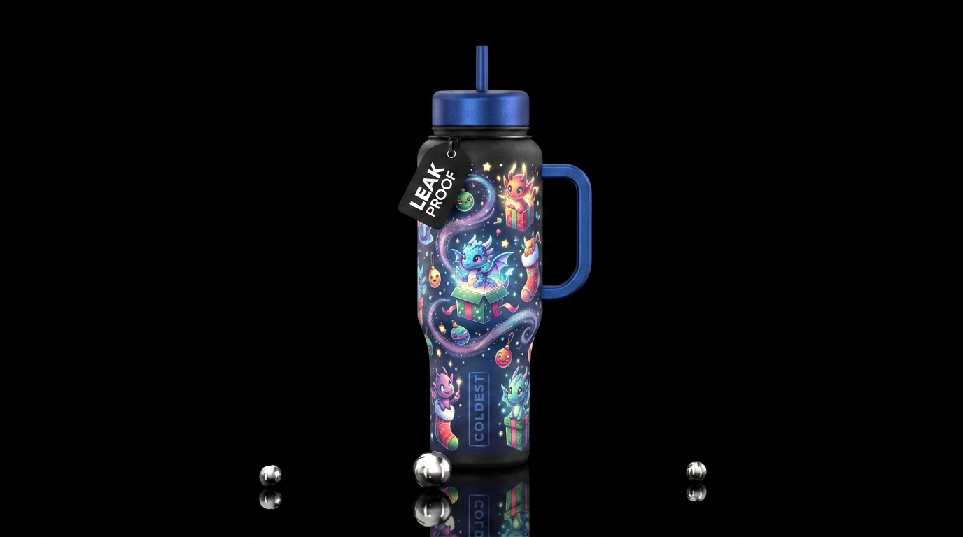 Stocking stuffer, funny, vibrant, magical, fantasy... water bottle design