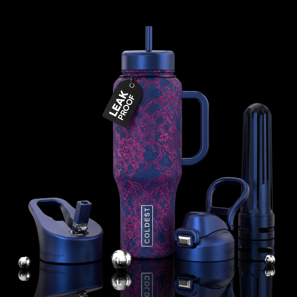 Lovely in lace, luxurious, modern, beautiul, vibra... water bottle design
