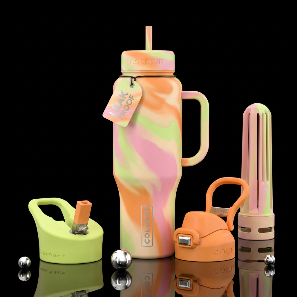 Sherbert swirl ice cream dreams, inbued, luxurious... water bottle design