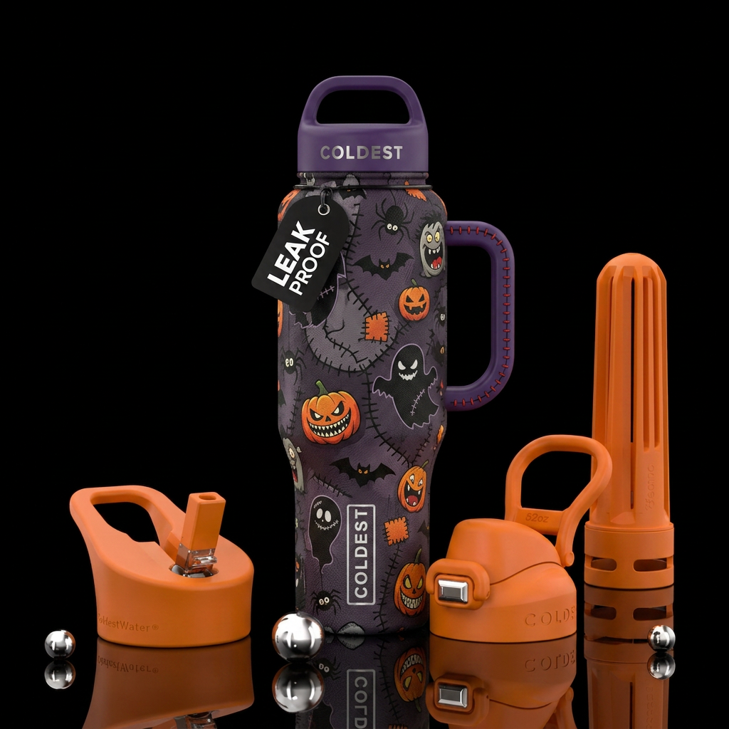 All stitched up halloween inbued, funny, scary, vi... water bottle design