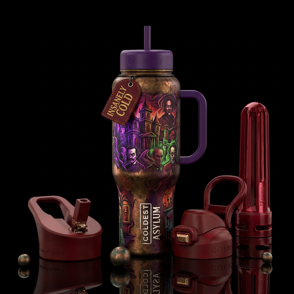 Creepy scary asylum  for the criminally insaneinsp... water bottle design