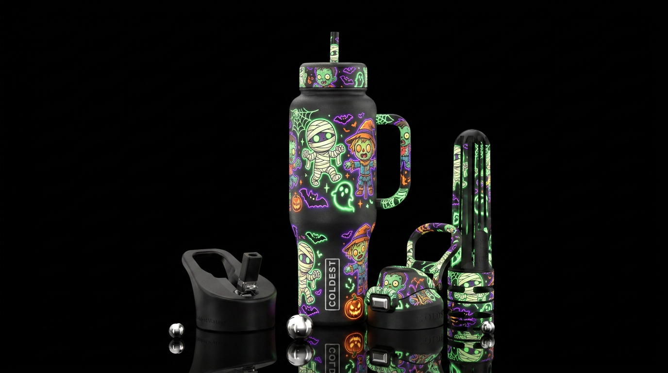Baby mummies baby zombies and baby scarecrows cart... water bottle design
