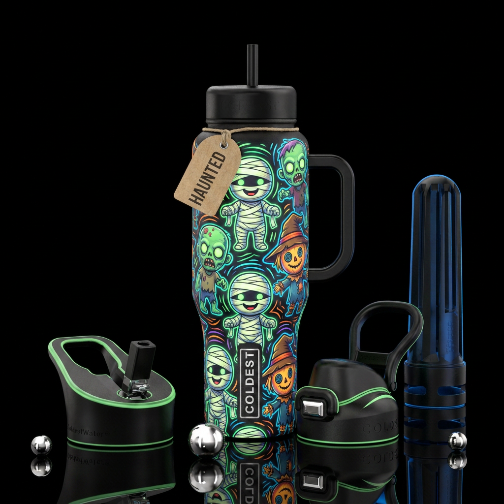Baby mummies baby zombies and baby scarecrows cart... water bottle design