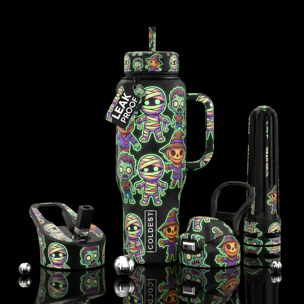 Baby mummies baby zombies and baby scarecrows cart... water bottle design