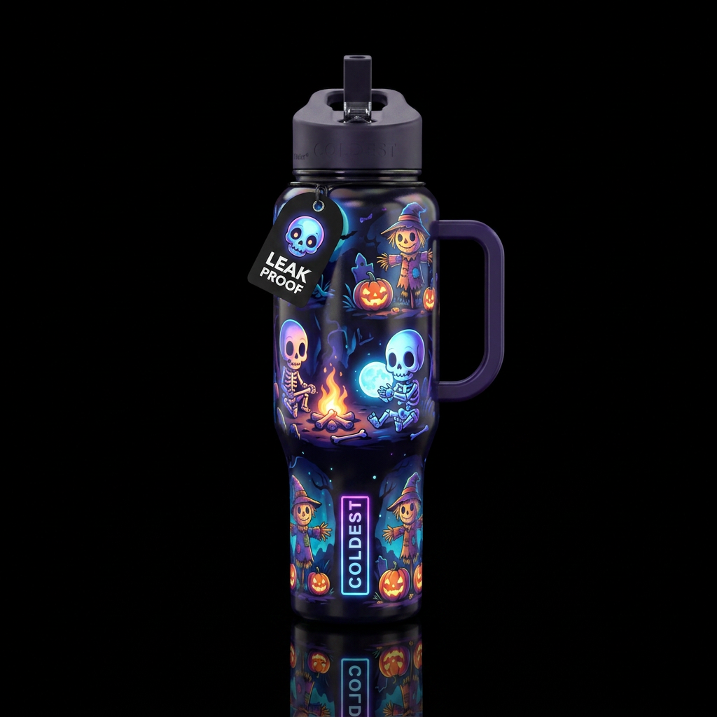 Baby scarecrows amd skeletons cartoon inbued, funn... water bottle design