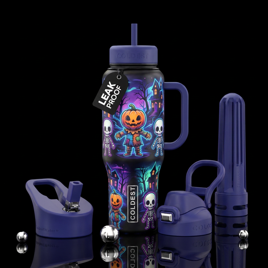 Baby scarecrows amd skeletons cartoon inbued, funn... water bottle design