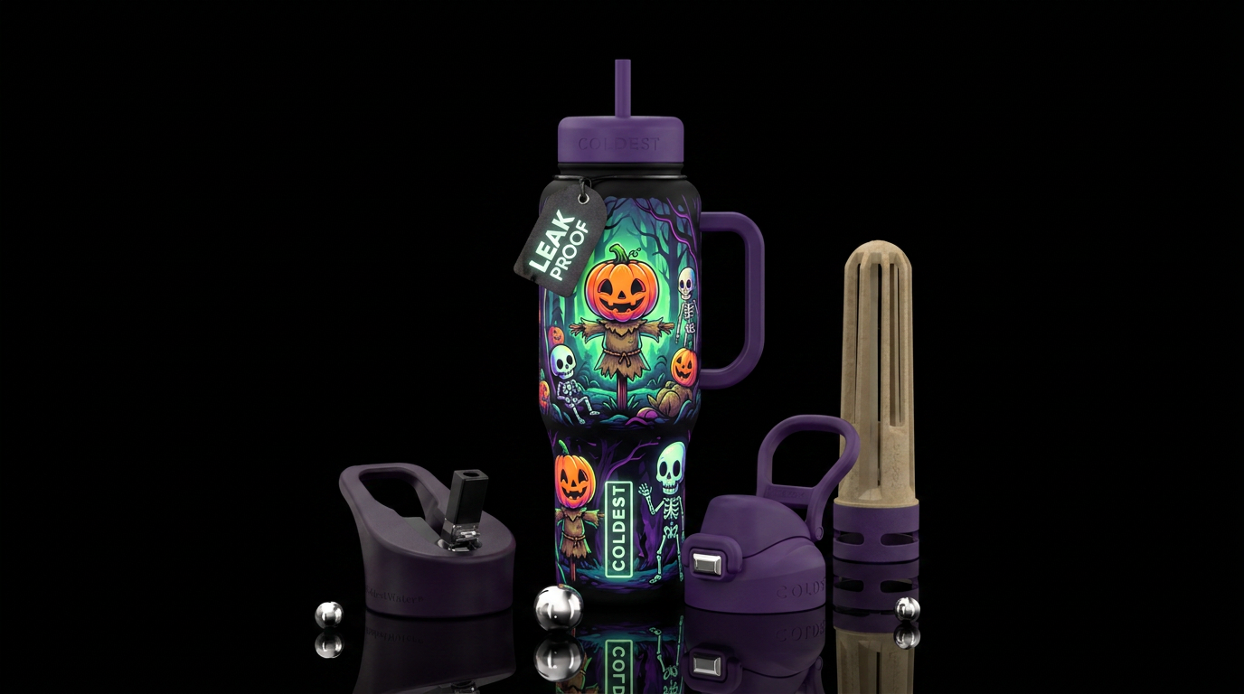 Baby scarecrows amd skeletons cartoon inbued, funn... water bottle design