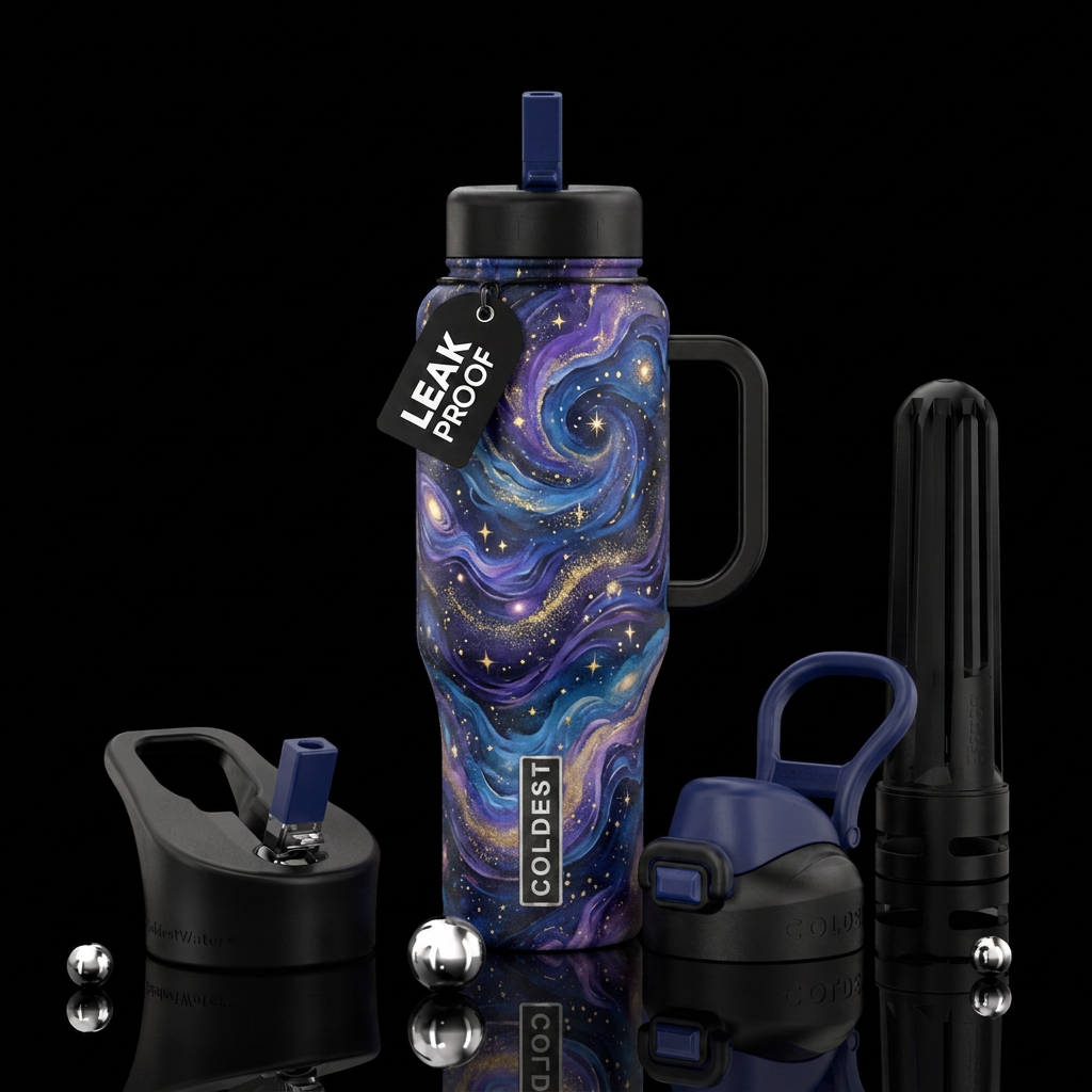 Wizarding skies, inbued, artistic, stylistic, luxu... water bottle design