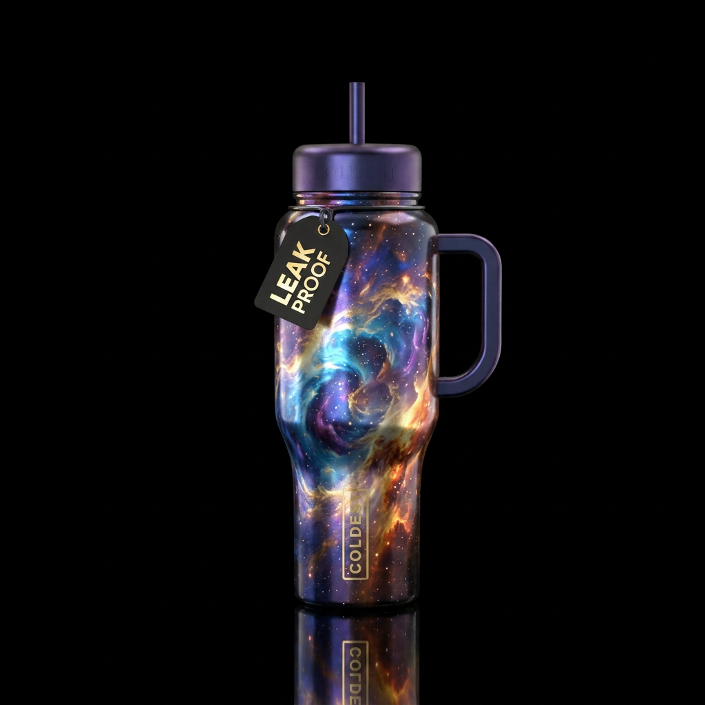 Shiny metallic fantasy nova inbued, vibrant, beaut... water bottle design