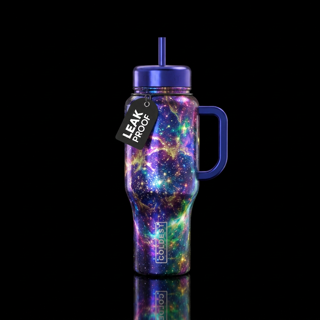 Shiny metallic fantasy nova inbued, vibrant, beaut... water bottle design