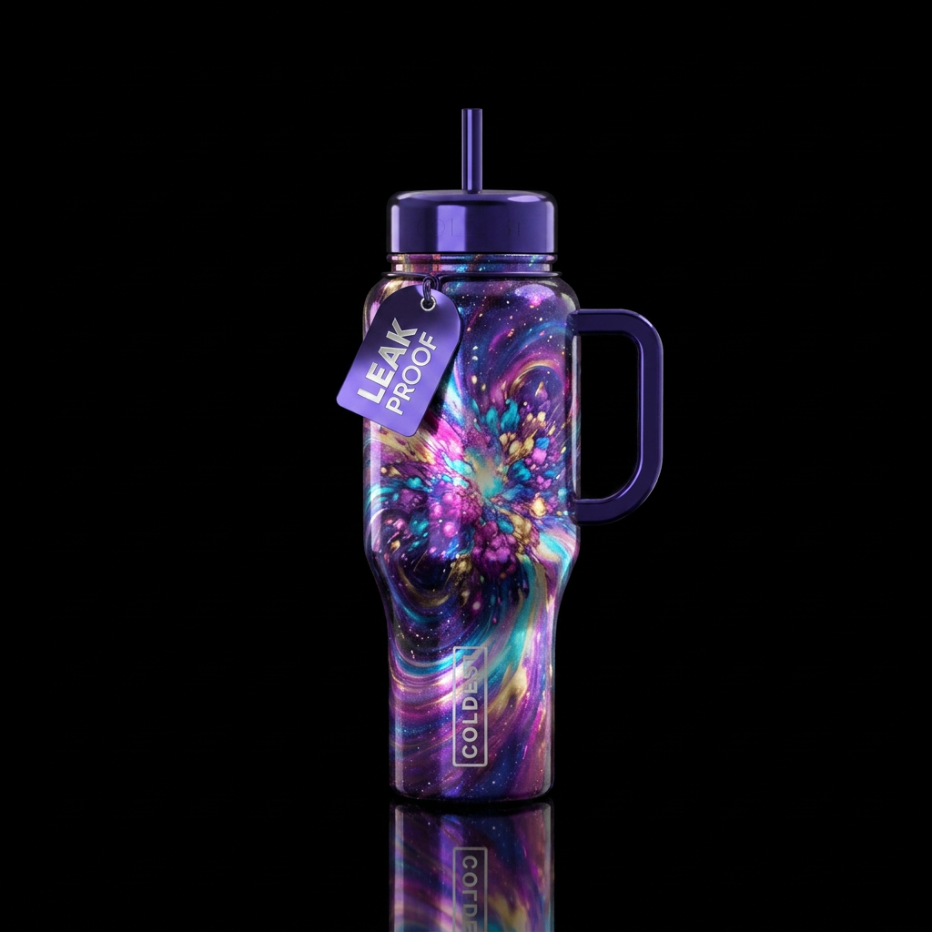 Shiny metallic fantasy nova inbued, vibrant, beaut... water bottle design
