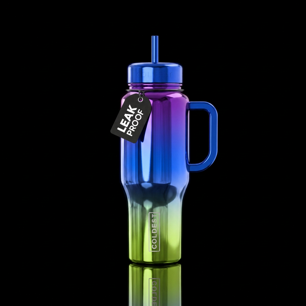 Shiny metallic lime green shiny metallic Colbolt b... water bottle design