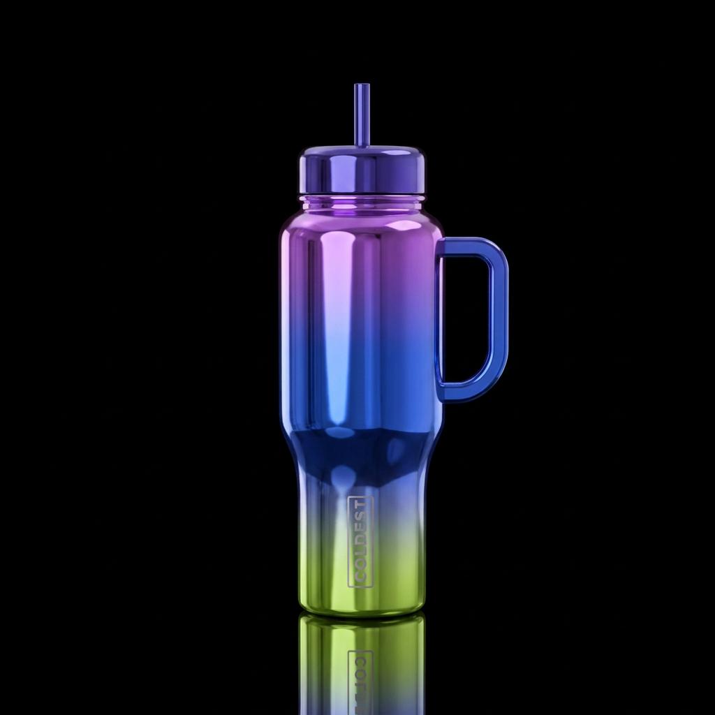 Shiny metallic lime green shiny metallic Colbolt b... water bottle design