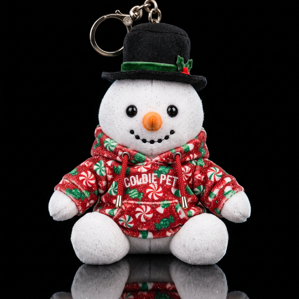 Sparkling Snowman with orange carrot nose wearing ... water bottle design