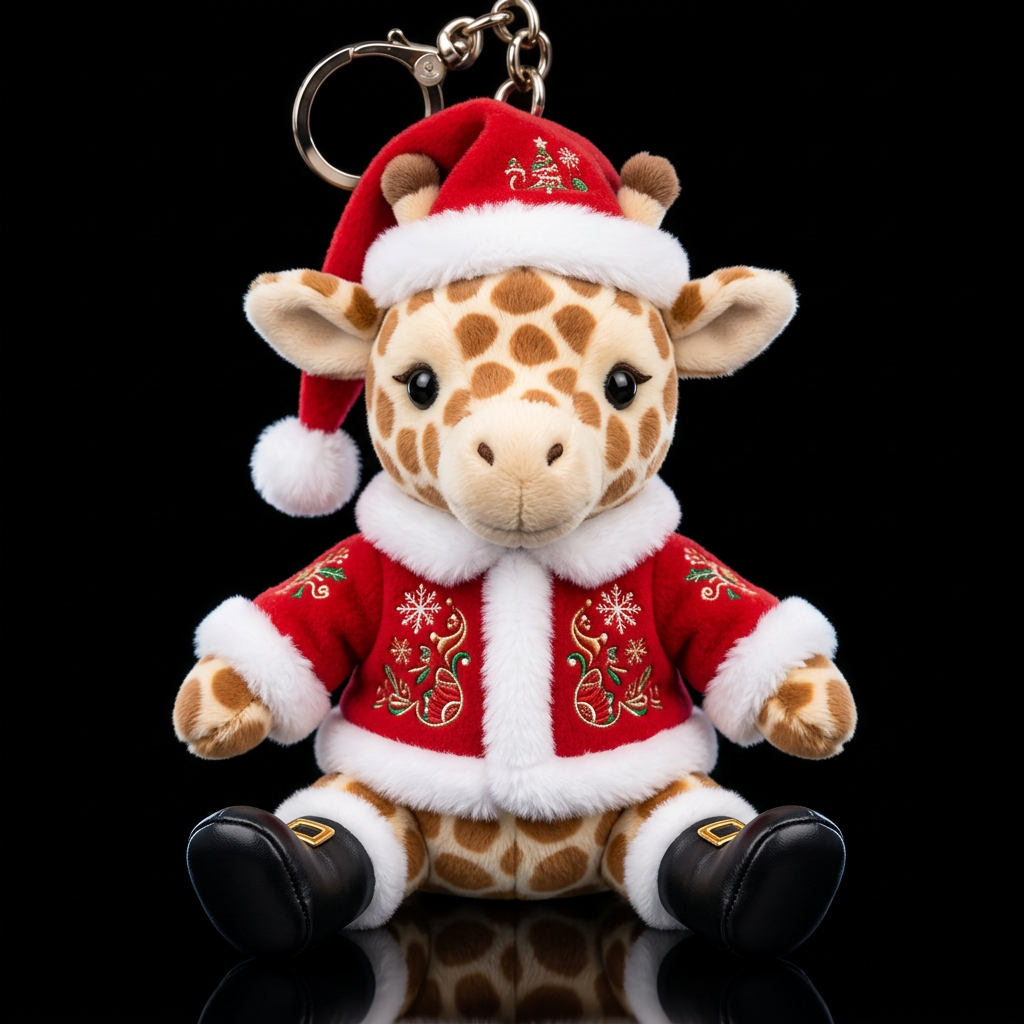 Cute stuffed baby giraffe wearing embroidered desi... water bottle design
